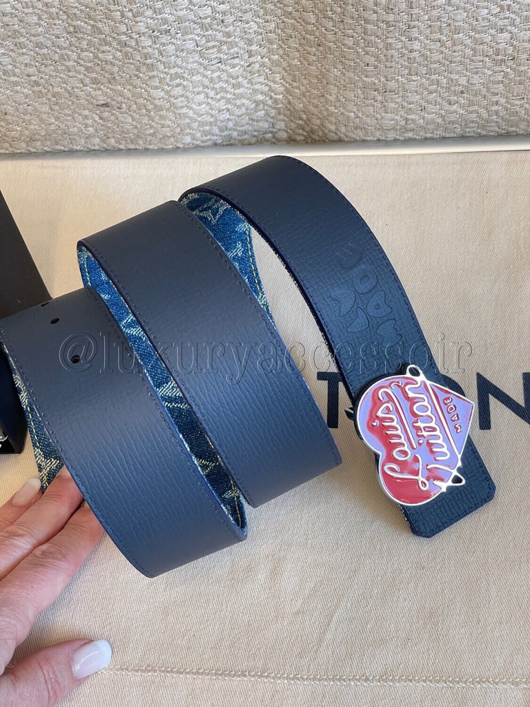 100% Original Louis Vuitton Denim Gürtel Nigo reversible 100% Original Louis Vuitton Denim Gürtel Nigo reversible